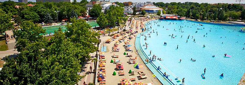 Hajdúszoboszló. Beach. Mediterranean Coast