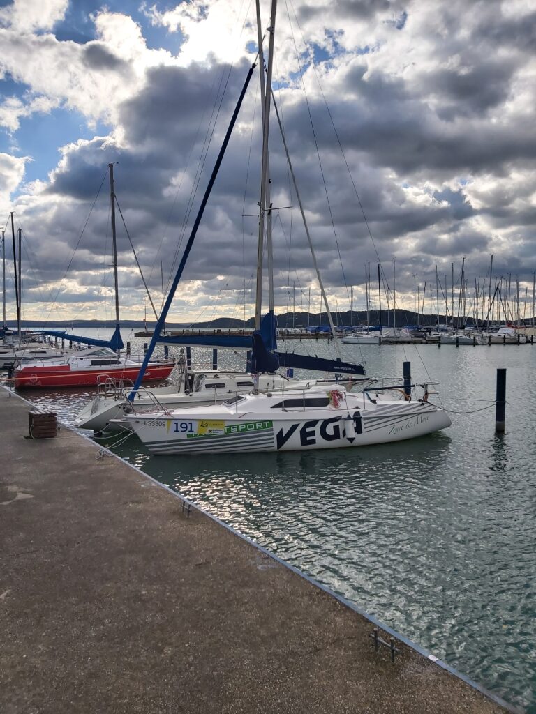 Sailing on balaton Lake. Yacht club in Balatonfured