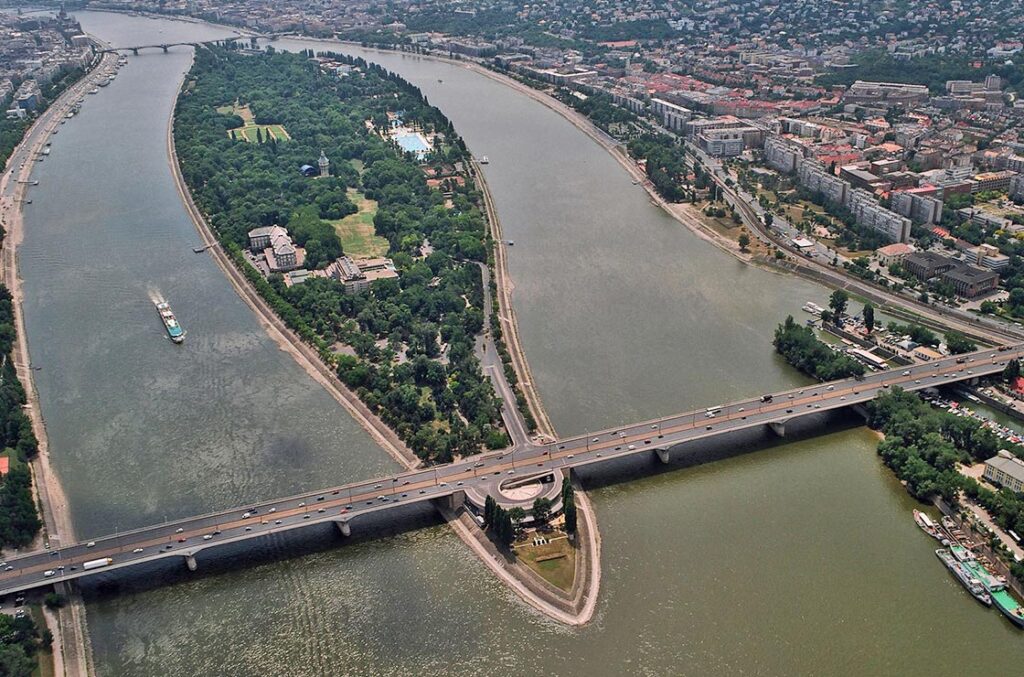 Margaret Island in Budapest is located in the heart of the Danube River