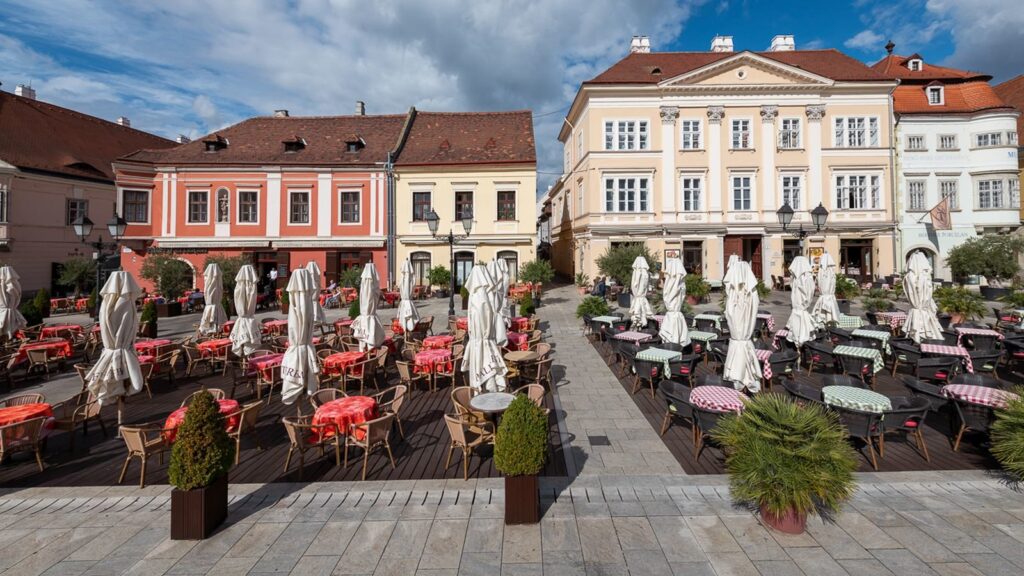 Győr. Old Town area