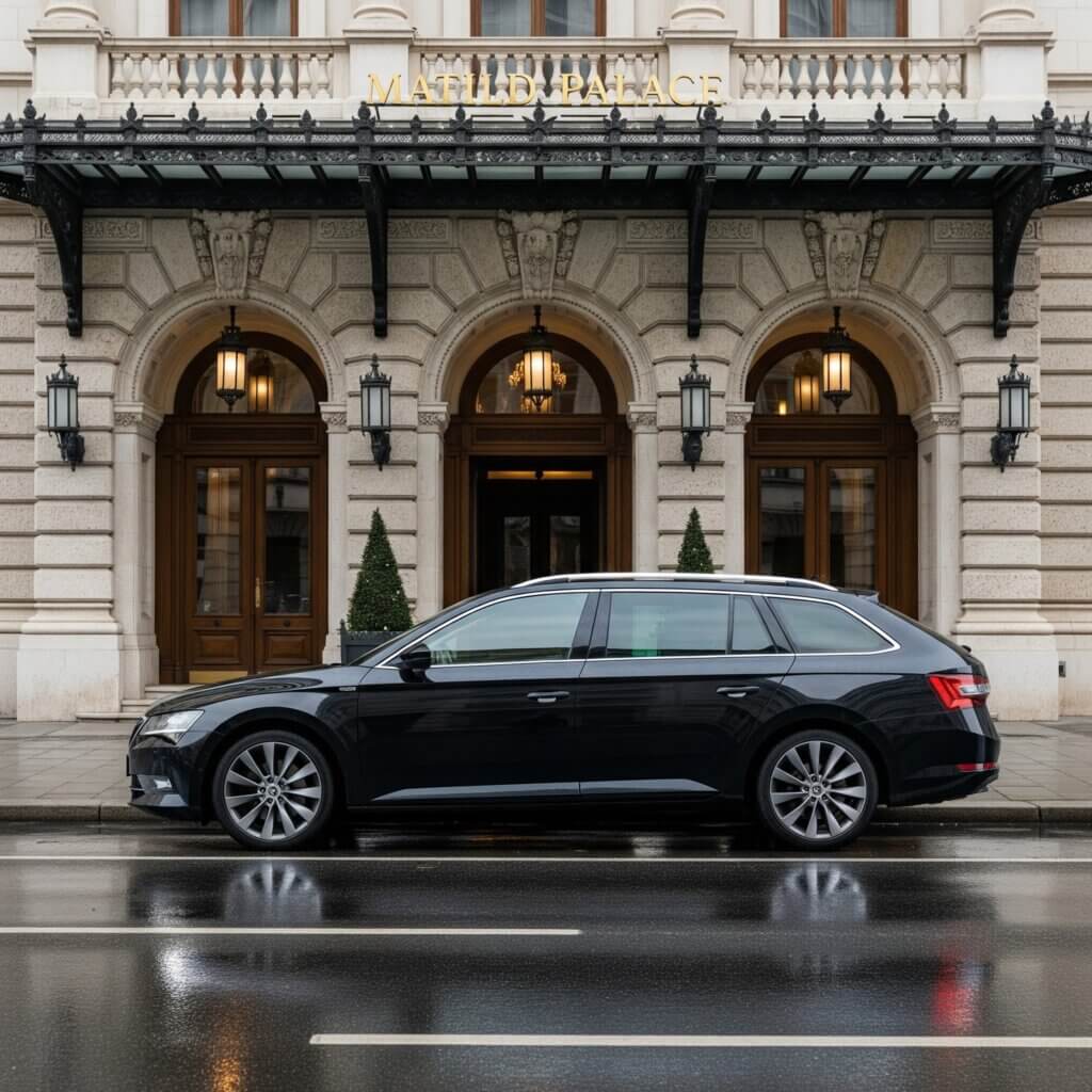 Skoda Superb. Private Tour from Budapest to Bratislava via Győr