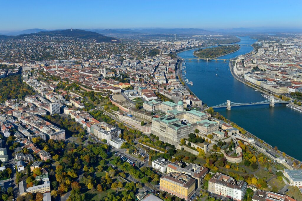 flight over Budapest