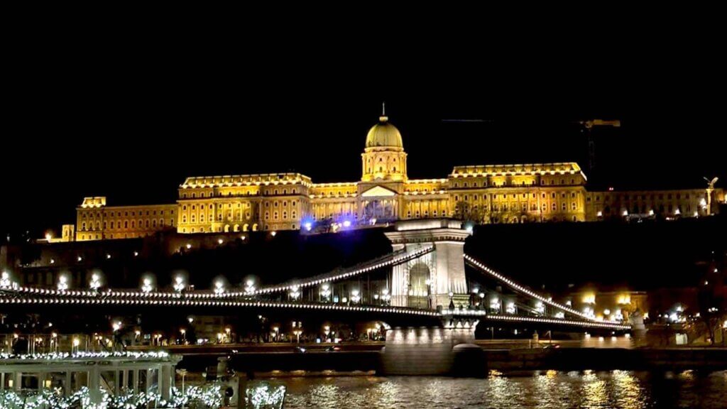 Christmas, Budapest, lights, Chain-bridge , festive